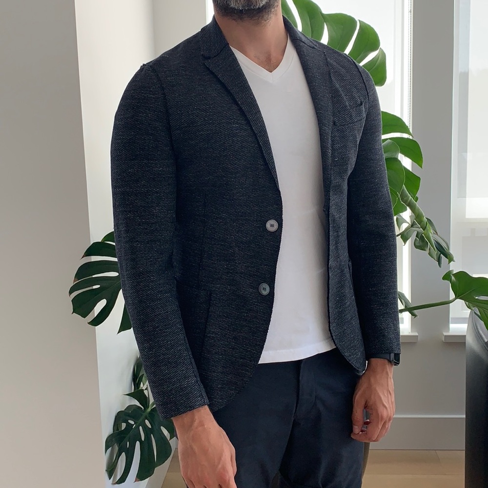 Grey Blazer, Unstructured, Harris Wharf London